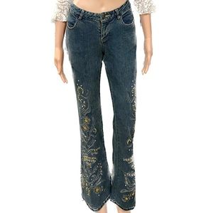 Y2K Beaded Cache Flare Jeans
